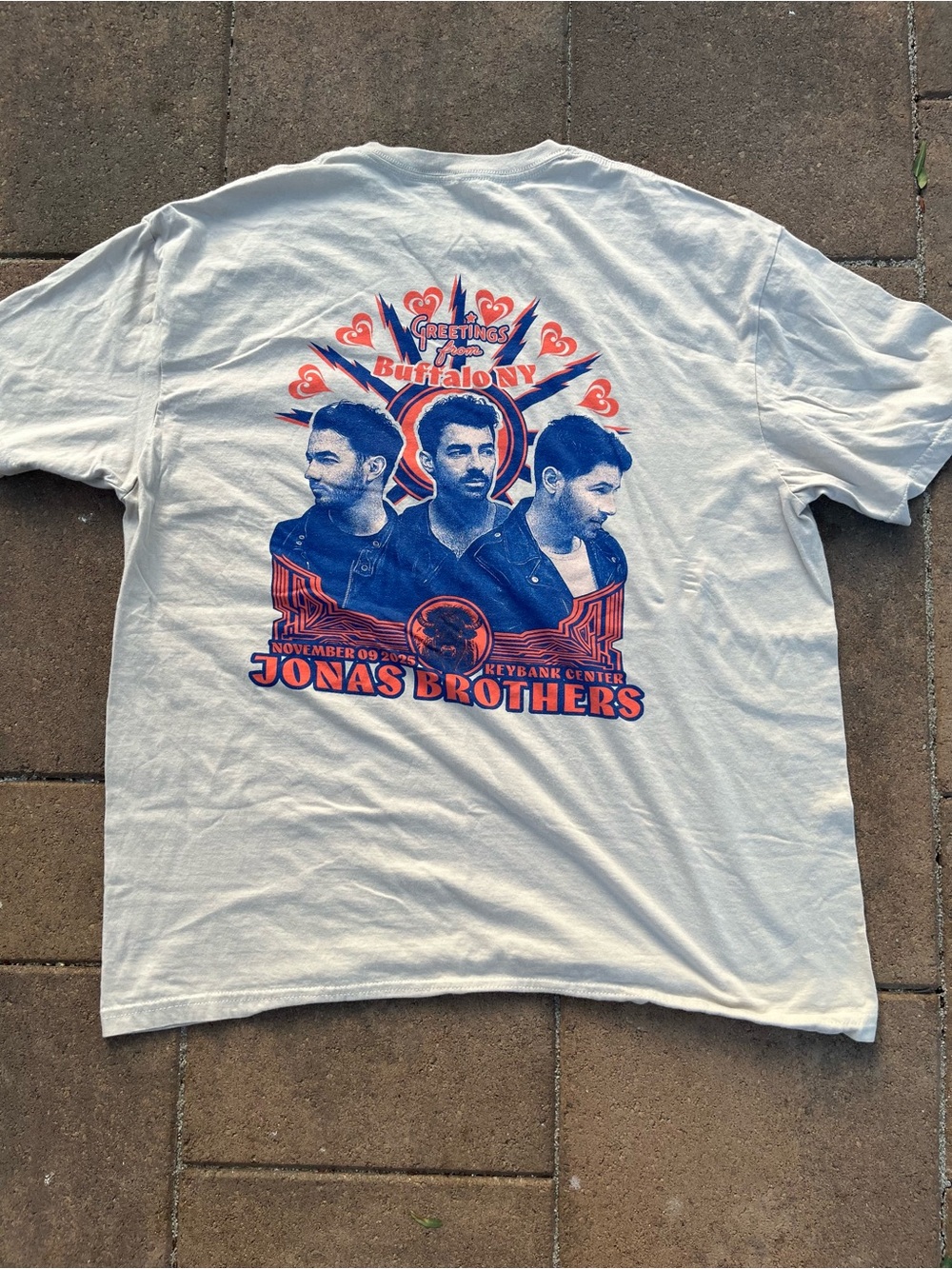 Jonas Brothers KeyBank Center Buffalo NY Tour T-Shirt Tee White XL